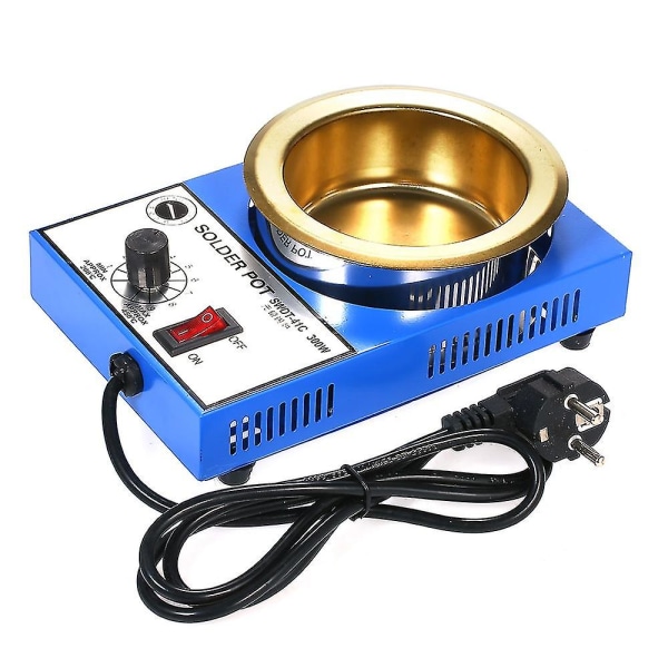 220v 300w Solder Pot Tin Melting Furnace Thermoregulation Soldering Desoldering Bath 100/80/50/38mm 200~450 Centigrade Eu Plug-xinhan