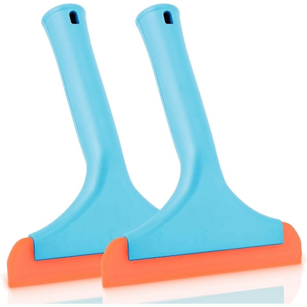 2PCS Window Squeegee with Handle, Flexible Rubber Squeegee, Shower Squeegees, for Glass, Mirrors, Car Windows, Bathroom, 6 INCH