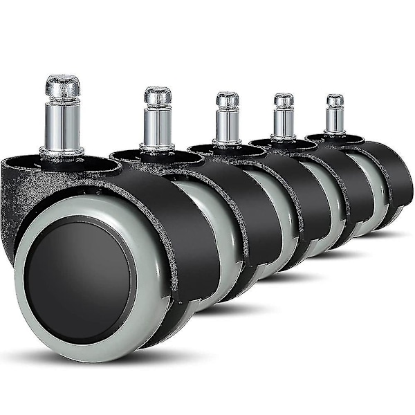 5-pak kontorstolhjul - 11 mm / 22 mm erstatningshjul for hardt gulv for spillstoler, dreiestoler, Pr