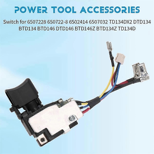 Strömbrytare för Makita 6507228 650722-8 6502414 6507032 TD134DX2 Strömbrytare p