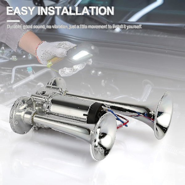 Lastbilståg Luft Horn 600db Dubbla Trumpeter Super Hög Elektrisk Bil Luft Horn Kit Med Kompressor