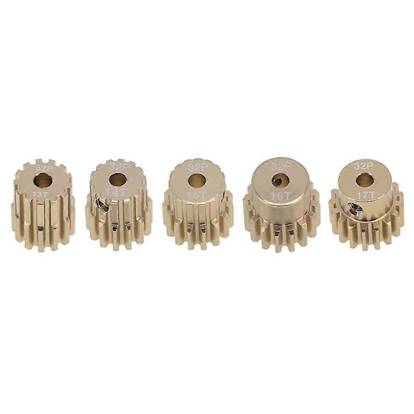 5Pcs 32P M0.8 3.175mm 13T 14T 15T 16T 17T Aluminum Alloy Metal Pinion Motor Gear Set for 1/10 1/8 R