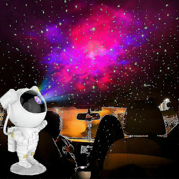 Astronaut Galaxy Projektor: Roterende Stjernehimmel Natlampe med USB Opladning