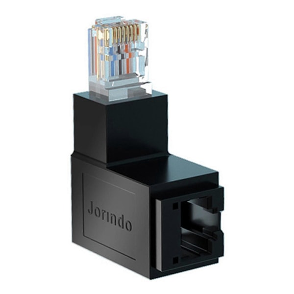 RJ45 Hane till Hona Ethernet Adapter Nätverksförlängare 90 Grader för CAT5E CAT6 CAT8 Ethernet Kabel C