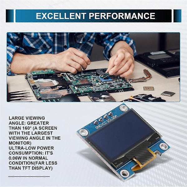 0,96 tum IIC I2C Seriell GND 128X64 OLED LCD LED Display Modul SSD1306 för Arduino Kit