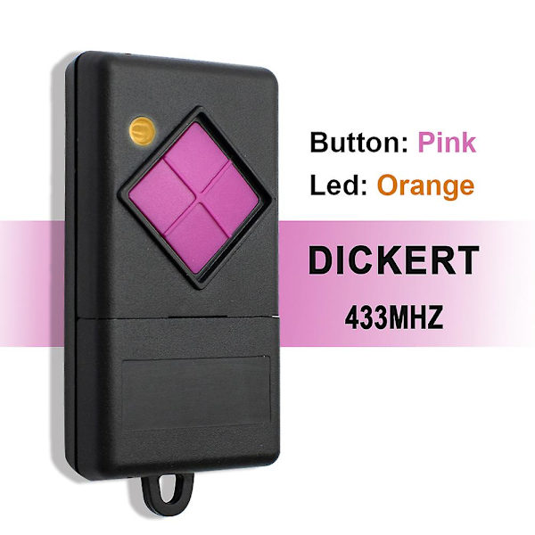 Dickert MAHS433 Kaukosäädin Yhteensopiva MAHS433-01 MAHS433-04 43392MHz Vaaleanpunainen Painike LED Oranssi Autotallin Lähetin