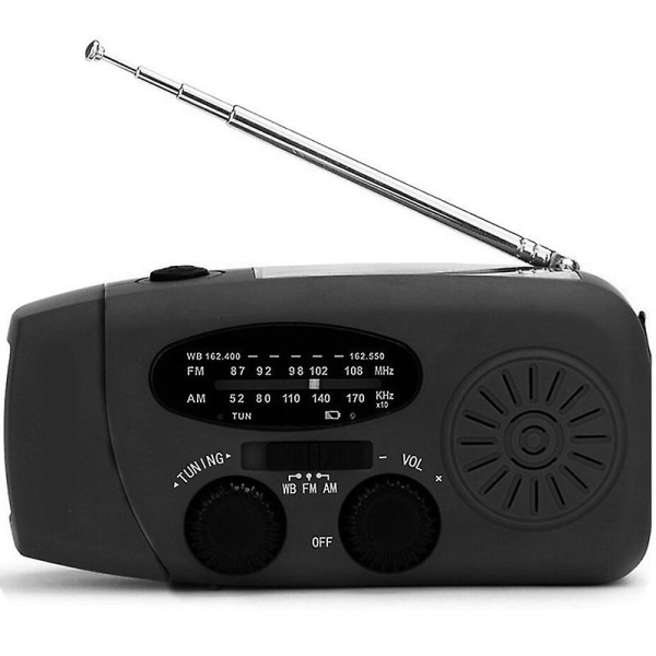 Am Fm Handvev Solar Radio, Bärbar Am Fm Emergency Radio Med LED Ficklampa, Väder