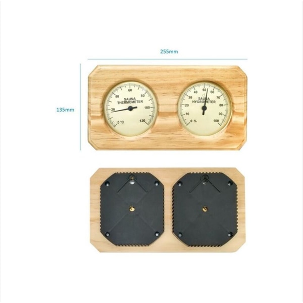 Dobbel metall trebadstue Dampbad Veggmontert temperatur- og fuktighetsmåler Hjemme innendørs baby temperatur- og fuktighetsmåler termometer
