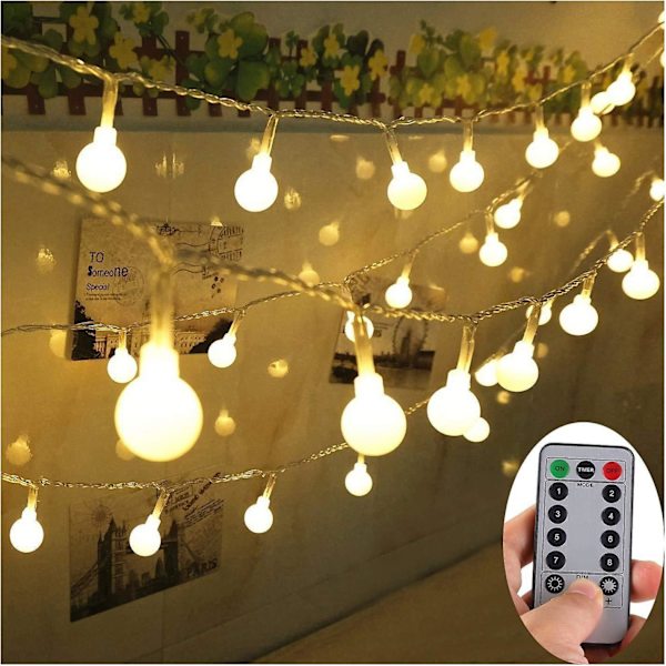 Julgransbelysning Fe-belysning Infoga, 100 Led 33ft Vattentät Jordsträngsbelysning 8 Lägen Fjärrkontroll Inomhus/utomhus Julgransbelysning, Sovrum, Gar