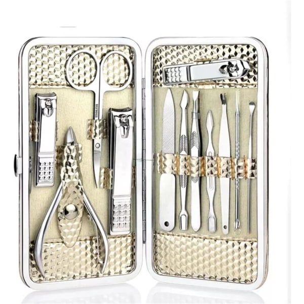 12-pack nagelklippare i rostfritt stål Nagelklippare Nagelavståndare Nagelvårdsverktyg Guld
