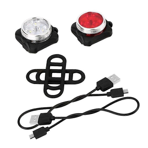 Sykkel LED Frontlys med USB Oppladbar Baklysklemme