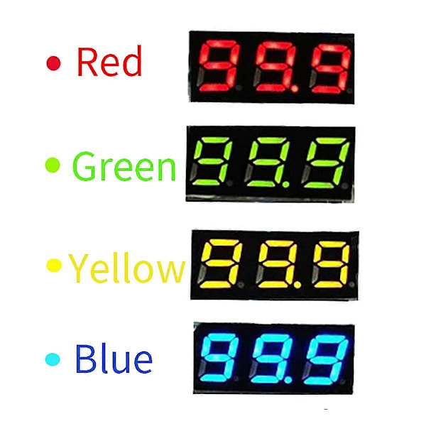 Mini DC Voltmeter Display 3-Tråds DC 0-100V Spänningstestare 10ST 0,28 Tum LED Panel 4 Färger Kombinerade