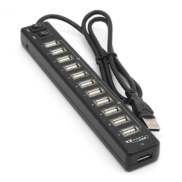 Högkvalitativ USB-hubb 12 portar USB 3.0 Hub Multi USB Splitter Switch Hög hastighet Dataöverföring för La