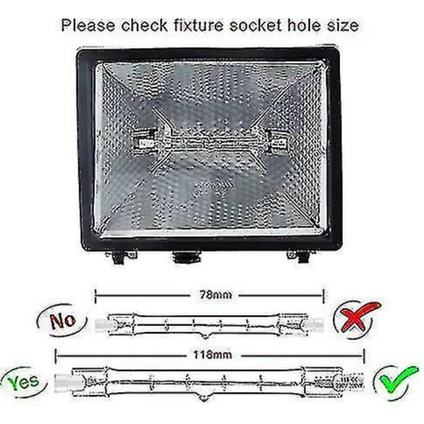 5-pack R7s halogenlampa 118mm 200w 230v, R7s halogenstav 118mm, halogenlampa R7s dimbar halogenro