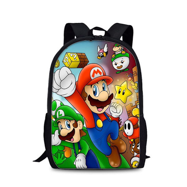 Tegneserie Ryggsekk Lett Vanntett Skoleveske Gave 17 Tommers Tegneserie Laptop Ryggsekk (Mario)