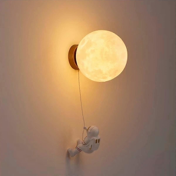 Indoor Wall LightModern Wall Light 15CMMoon and Astronaut Design LED Wall LightIndoor Wall Lamp for Children Bedroom