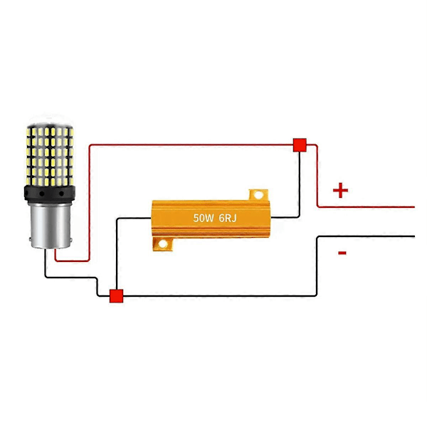 4 stk. LED Indikator Ballast Lastmotstand Flash Rate Relé Blinklys Pærer 50W 6 Ohm Lastmotstand