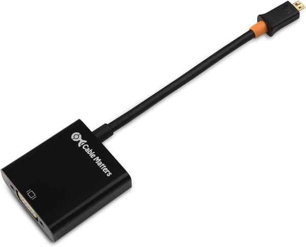 Højkvalitets, helt ny Micro HDMI til VGA-adapter (Micro HDMI til VGA-konverter) i Sort Sort