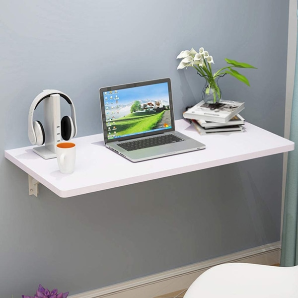 Seinälle kiinnitettävä taitettava pöytä syksyinen lehtipöytä, puinen taitettava pöytä, seinä (valkoinen)
