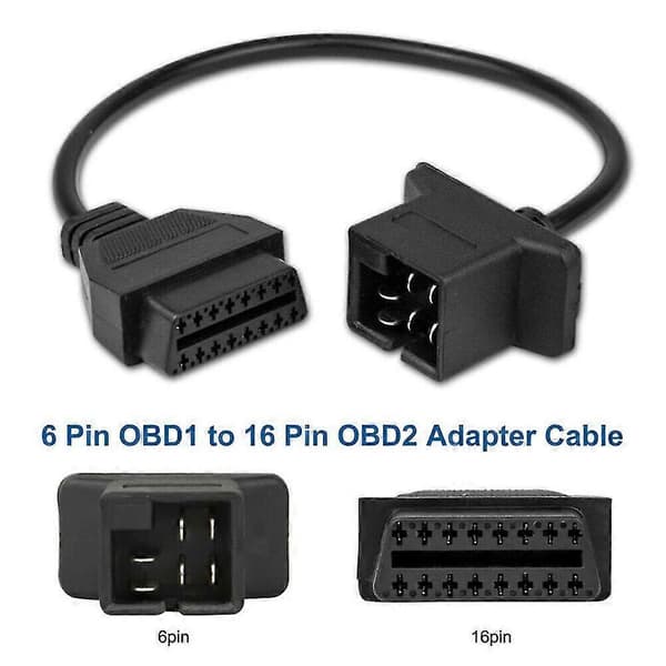 6-polet OBD til OBD2 Check Engine Adapterkabel Kodereader til Chrysler Jeep Dodge
