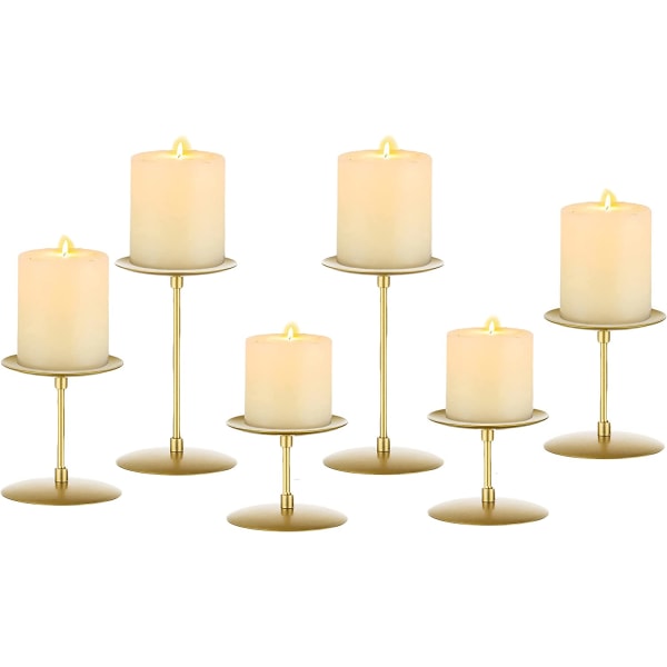 Set med 6 ljusstakar modernt metalldekor bröllopsbord