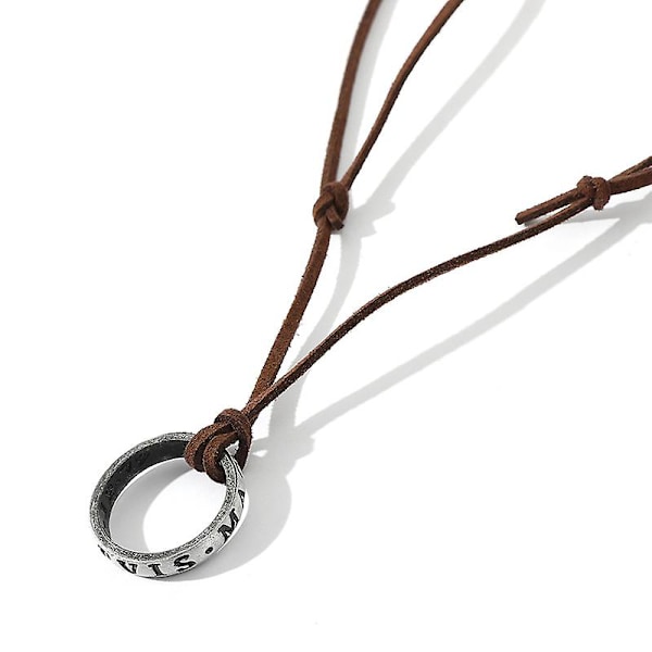 Uncharted 4 Movie Game Halskjede Nathan Drake Cosplay Ring Lær Kode Antik Vintage Anheng Smykker Rekvisitt
