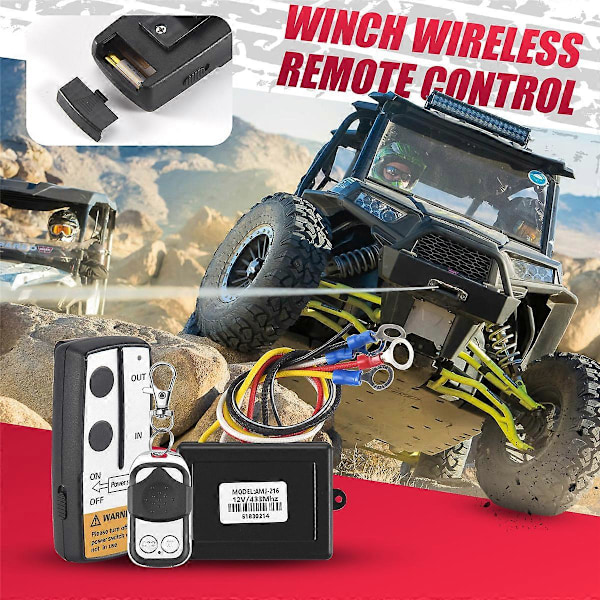 12V 12Volt 50ft Spil Trådløs Fjernbetjening Sæt til Lastbil ATV Warn Ramsey