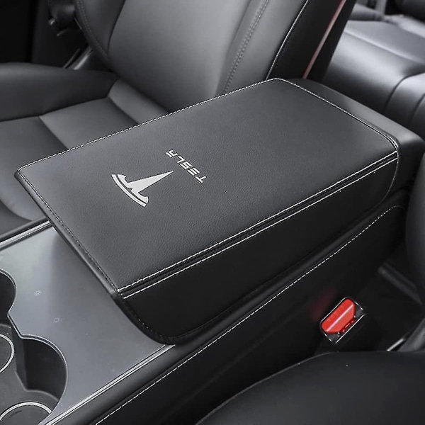 Bilarmlensdeksel For Tesla Model 3 Model Y Pu Leather Center Console Protector Pad Bil Vanntett Armlenekassematte For Model 3 2017-2022 Mo