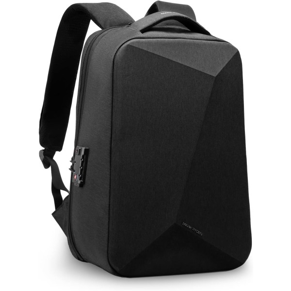 Stöldskyddad bärbar datorryggsäck, 15,6" Business Laptop-ryggsäck med USB -laddningsportlås för män