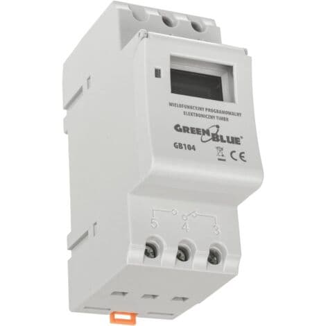 GB104 DIN-skenpanel 16A Digital Timer Max 240 Program