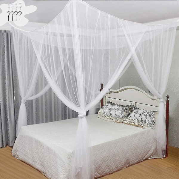 Sängyn hyttysverkko, katos - neliovinen hyttysverkko, sopii useimpiin sänkykokoihin - valkoinen
