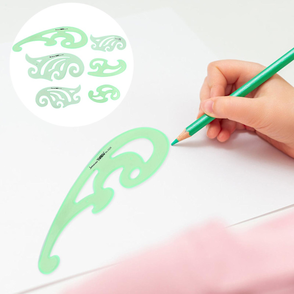 6 kpl piirustusmallineen stencil geometriset stencilit useita muotoja piirustustyökaluja