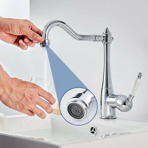 Elegant köksblandare diskho mixer kran hög pip 360° rotation retro krom mässing köksblandare