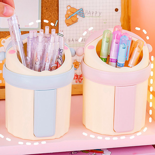 IC Nyhet Pennhållare med stor kapacitet Enkel Princess Style Gel Pen Rosa
