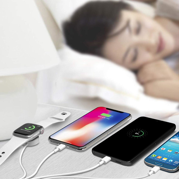 USB-C til Lightning, Micro-USB, USB-C og Magnetisk Opladerkabel 2A Hvid