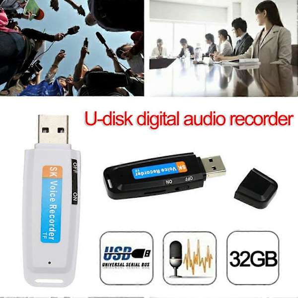 Mini U-levy digitaalinen ääninauhuri USB 3.0 -muistitikku, suurin tuettu muistikortti 32 Gt