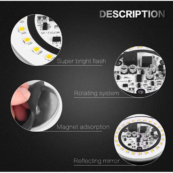 Universal LED-blinklys for biler - 12-24V, rød, 1 stk