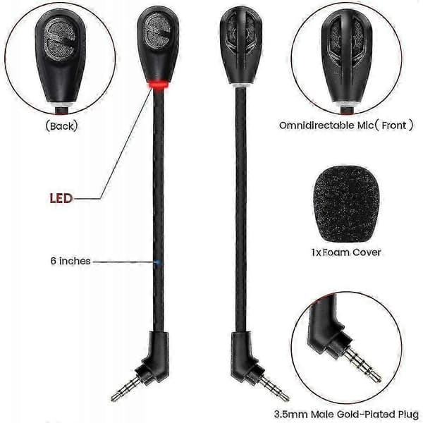 2025 Seneste Model 3,5 mm Erstatningsmikrofon Kompatibel Med Hyperx Cloud Flight/ Flight S XYU