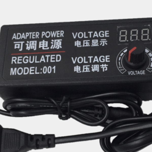 Justerbar AC til DC strømforsyning 3V-12V 5A strømforsyningsadapter Universal 12 V Volt adapter EU-plugg