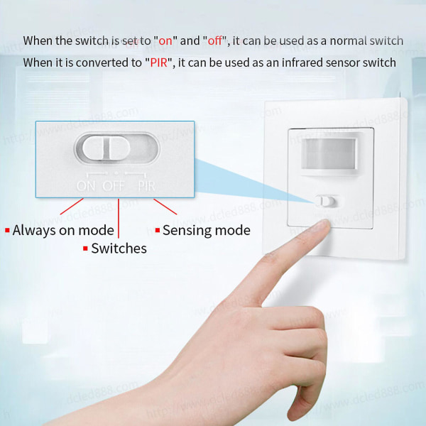 Infrapuna Pir Sensor Switch 140 White 110-240v Led
