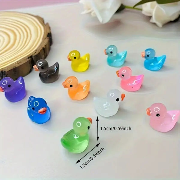 50 stk Mini Light Up Ducks, Bil Dekorasjoner, Søte Harts Dekorasjoner, Semester Festgaver, Bursdagspresenter
