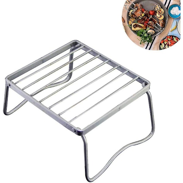 1 stk Rustfrit Stål Grill Mini Bærbar Foldbar Bbq Hylde