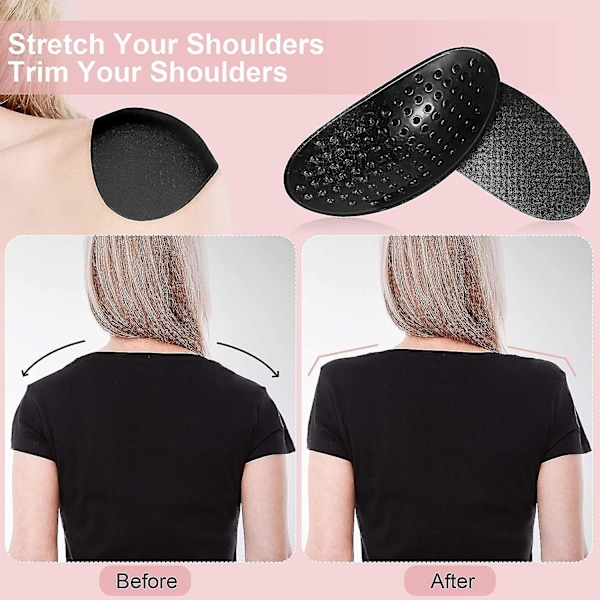 4 par axel push-up pads mjuka silikon självhäftande axel pads halkfria förstärkare axel pads