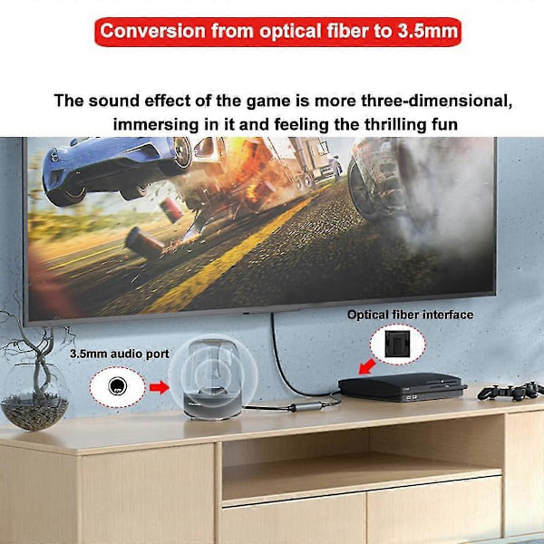 Digital til Analog Lydkonverteringskabel, Digital SPDIF/Optisk & Koaksial til Analog L/R RCA Lydkabel for //TV