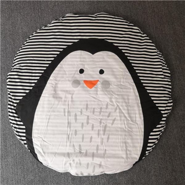 3D Animal Baby Pyöreä leikkimatto ryömintämatto Peitto Vatsamatto lasten makuuhuoneen matto - pingviini, 1 kpl