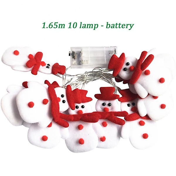 10 LED Julepynt Snemand Lysstreng Feelyss Udendørs Garland Gardinstreng Julefest Juleår Lampe