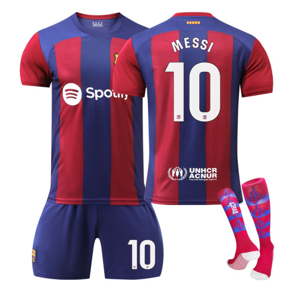 2324 Barcelona hjemmedrakt barn student voksen trening drakt sportsdrakt herre og dame fotballuniform NO.10 XS