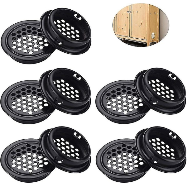 10 Pieces Round Stainless Steel Ventilation Grille Stainless Steel Ventilation Grille Round Stainless Steel Ventilation Grille 10 Pieces Black Ventila