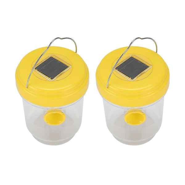 2-pack Solcellsdriven getingfälla för utomhusbruk, getingfångare med ljus för bålgetingar, getingar, bin