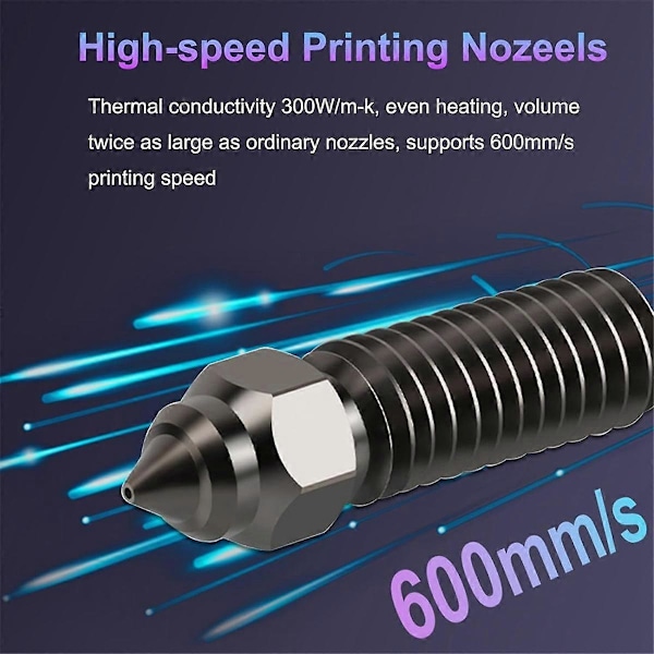 5 stk 0,4 mm herdet stål dyser ekstruder varmt ende dysesett for K1, K1 Max, Ender3 V3 KE, -, -10